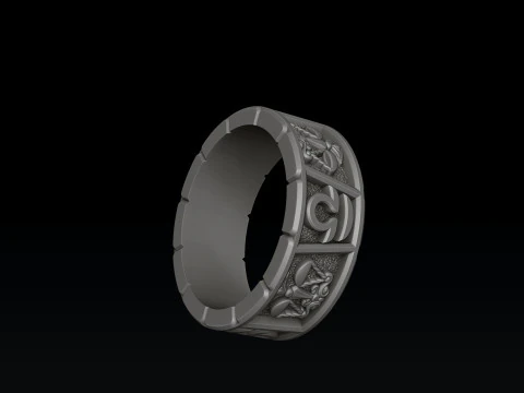 Hor&oacute;scopo Libra Ring v2 modelo de impress&atilde;o 3D Modelo de Impressão 3D