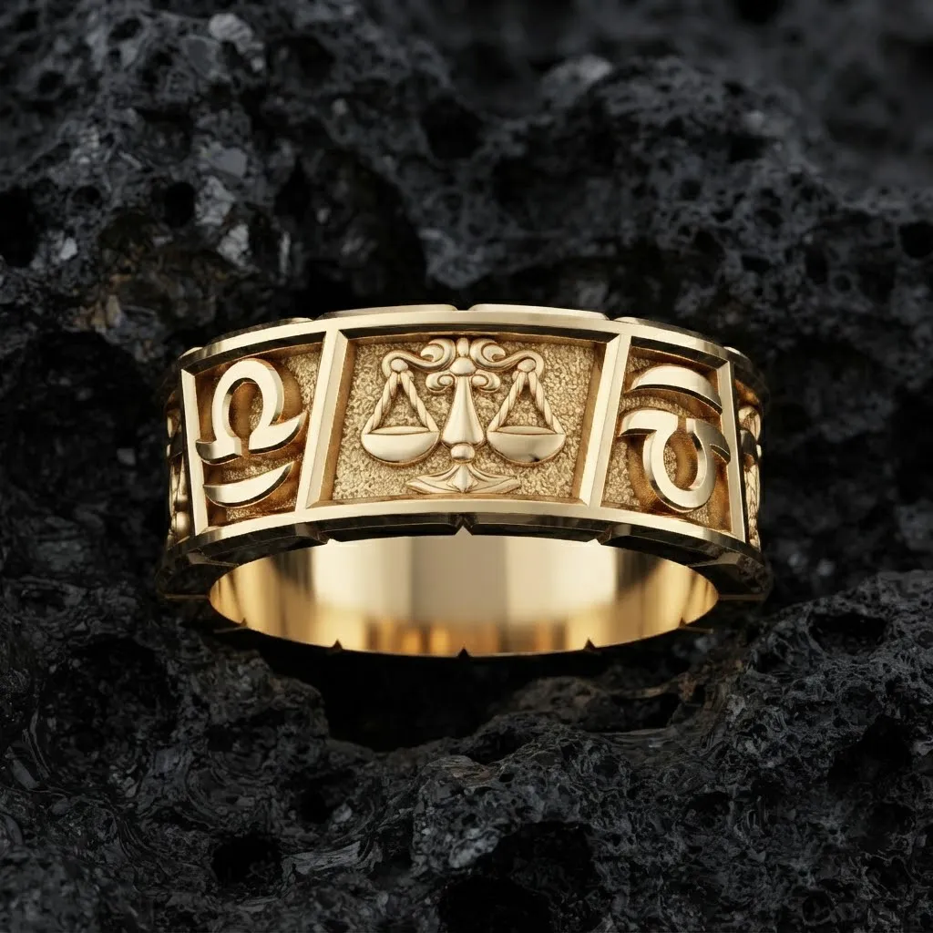 Horoscope Libra Ring v2 3D print model 3D Print Model .c4d .max .obj .3ds .fbx .stl .blend