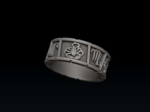 Horoscope Scorpio Ring v2 3D print model Modelo de Impressão 3D