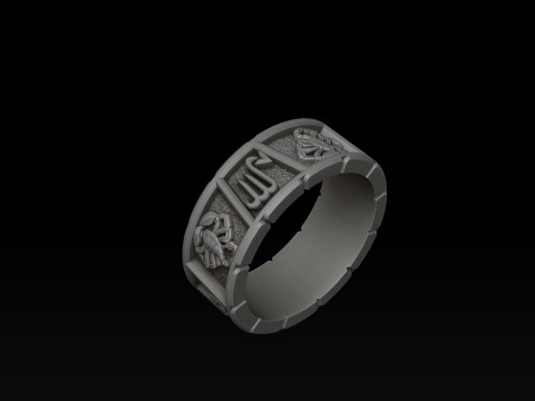 Horoscope Scorpio Ring v2 3D print model Modelo de Impressão 3D