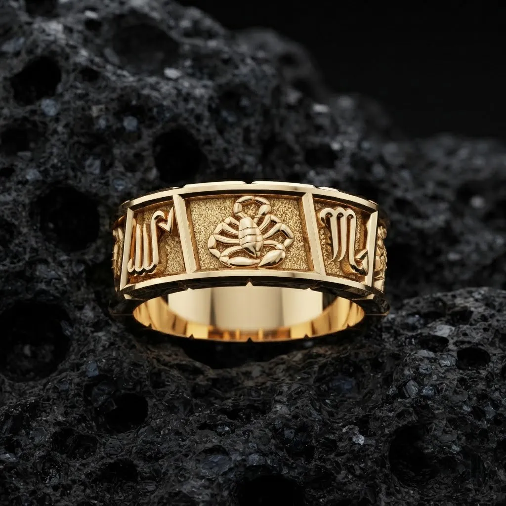 Horoscope Scorpio Ring v2 3D print model 3D Print Model .c4d .max .obj .3ds .fbx .stl .blend