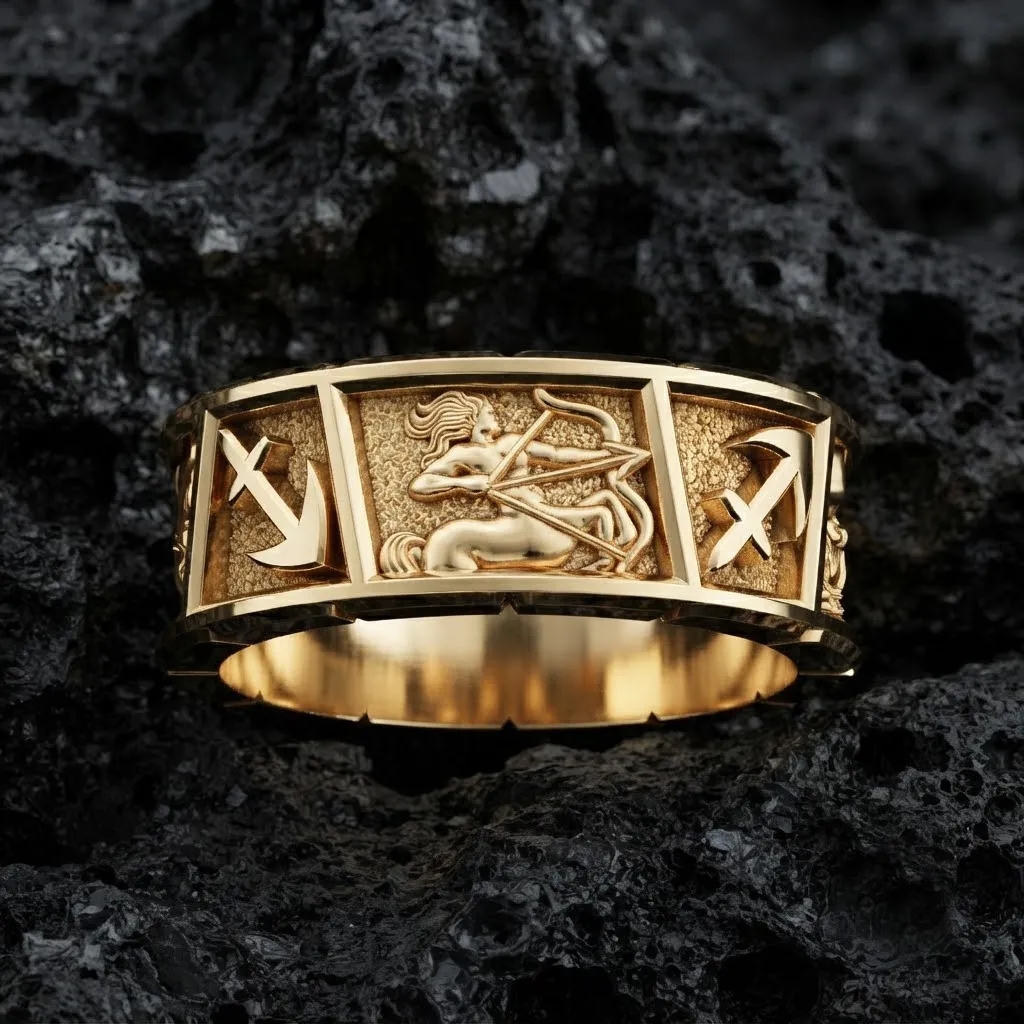 Horoscope Sagittarius Ring v2 3D print model 3D Print Model .c4d .max .obj .3ds .fbx .stl .blend 