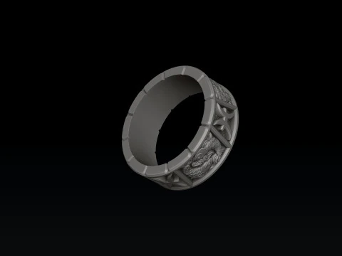 Horoscope Pisces Ring v2 3D print model 3D Print Model