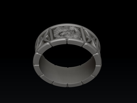 Horoscope Pisces Ring v2 3D print model 3D 프린트 모델