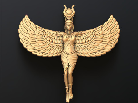 Isis Egyptian Goddess Pendant 3D print model Modello di stampa 3D