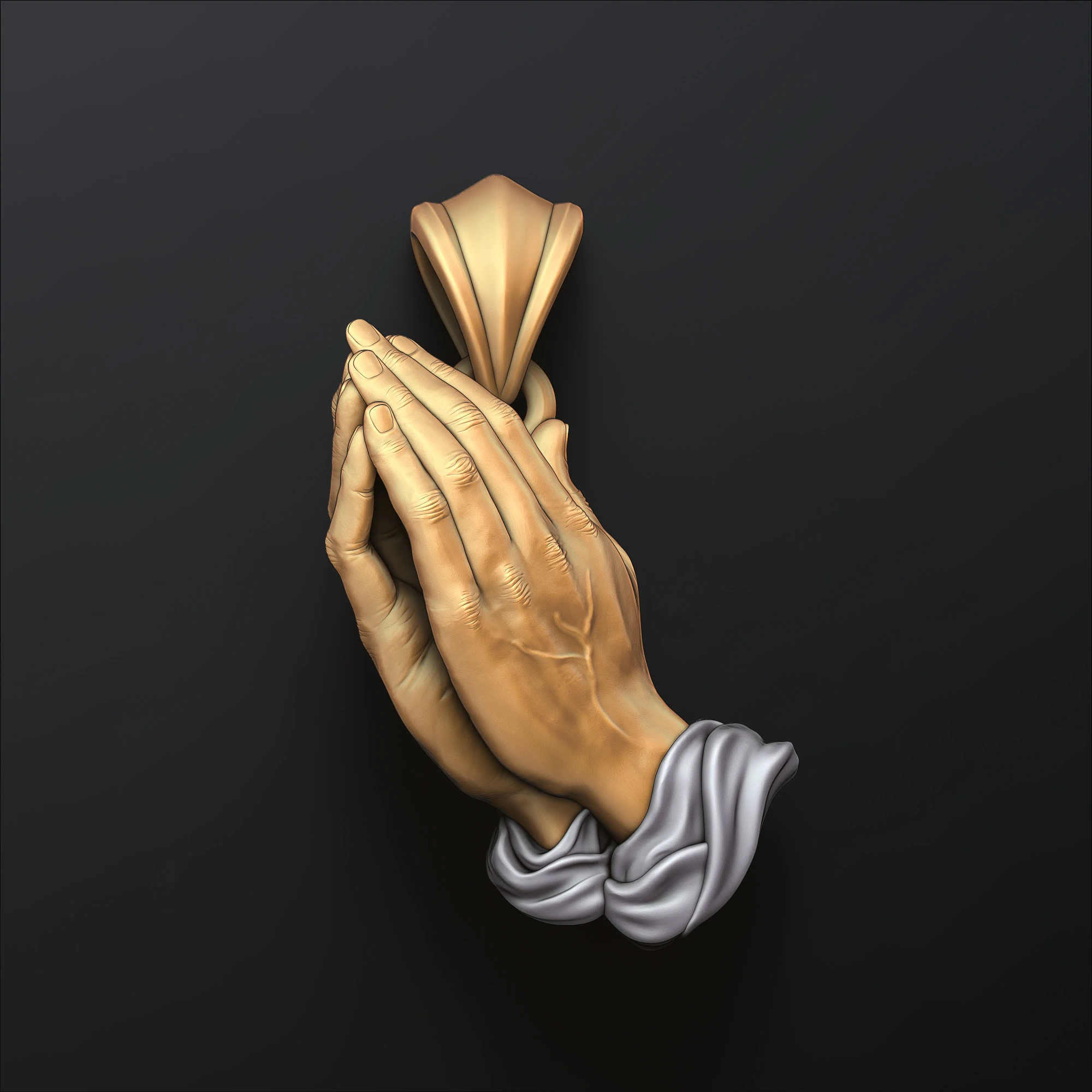 Praying Hands Pendant 3D print model 3D Print Model .c4d .max .obj .3ds .fbx .stl .blend