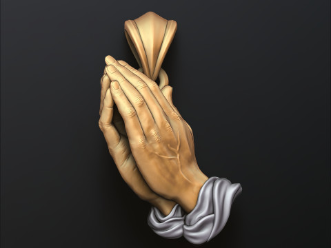 Praying Hands Pendant 3D print model 3D Baskı Modeli