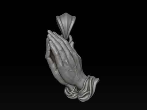 Praying Hands Pendant 3D print model 3D 프린트 모델