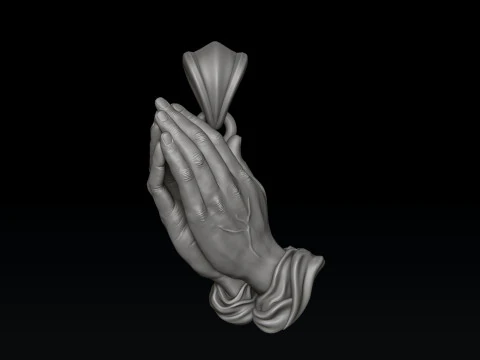 Praying Hands Pendant 3D print model 3D Print Model