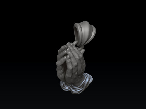 Praying Hands Pendant 3D print model 3D 프린트 모델