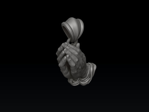 Praying Hands Pendant 3D print model 3D 프린트 모델