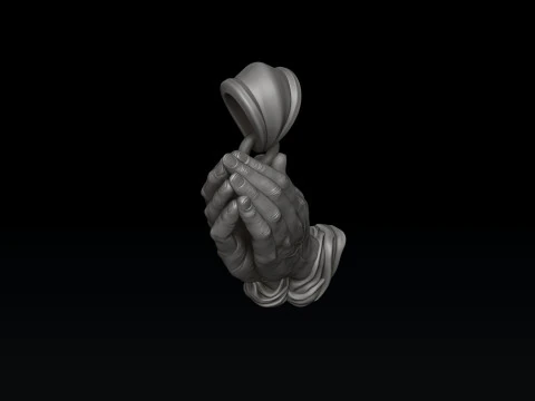 Praying Hands Pendant 3D print model 3D Print Model