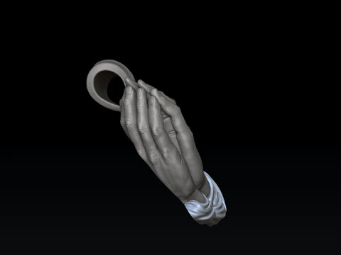 Praying Hands Pendant 3D print model 3D Print Model