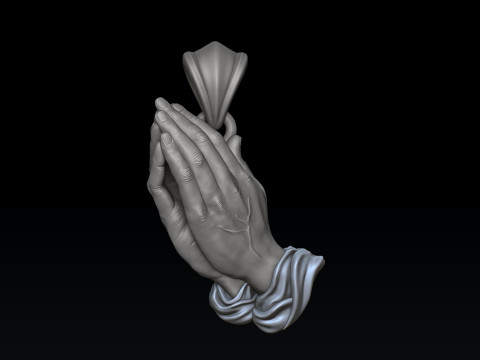 Praying Hands Pendant 3D print model 3D 프린트 모델