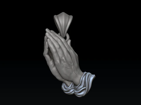 Praying Hands Pendant 3D print model 3D Print Model