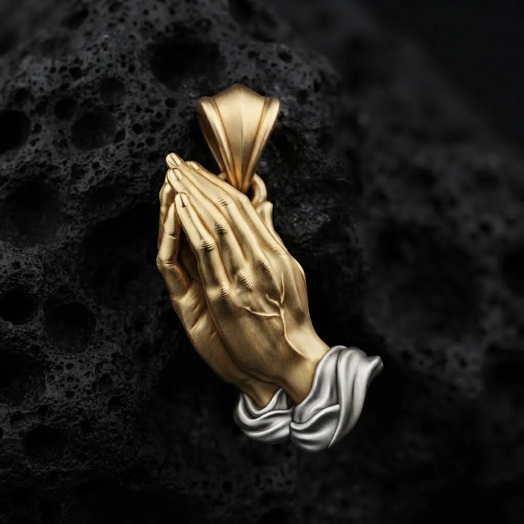 Praying Hands Pendant 3D print model 3D Print Model .c4d .max .obj .3ds .fbx .stl .blend 