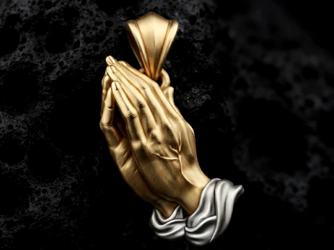 Praying Hands Pendant 3D print model 3D Print Model