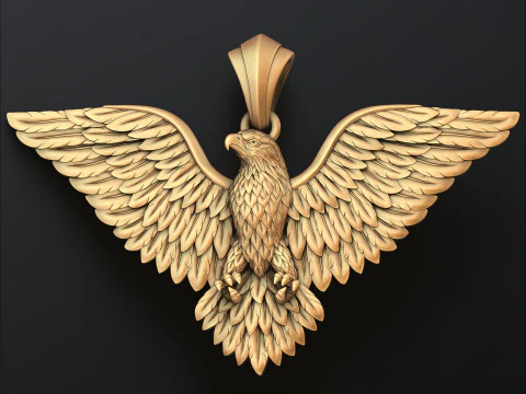 Pendentif Aigle 3d v2 mod&egrave;le d'impression 3D Modèles 3D en vedette