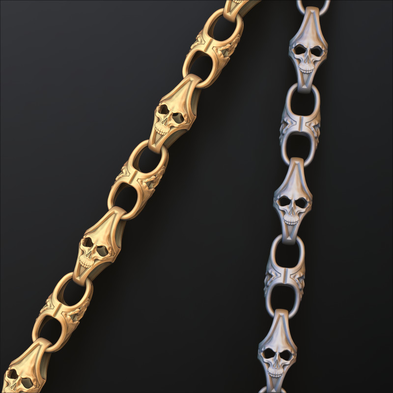 Skull Chain 3D print model 3D Print Model .c4d .max .obj .3ds .fbx .stl .blend