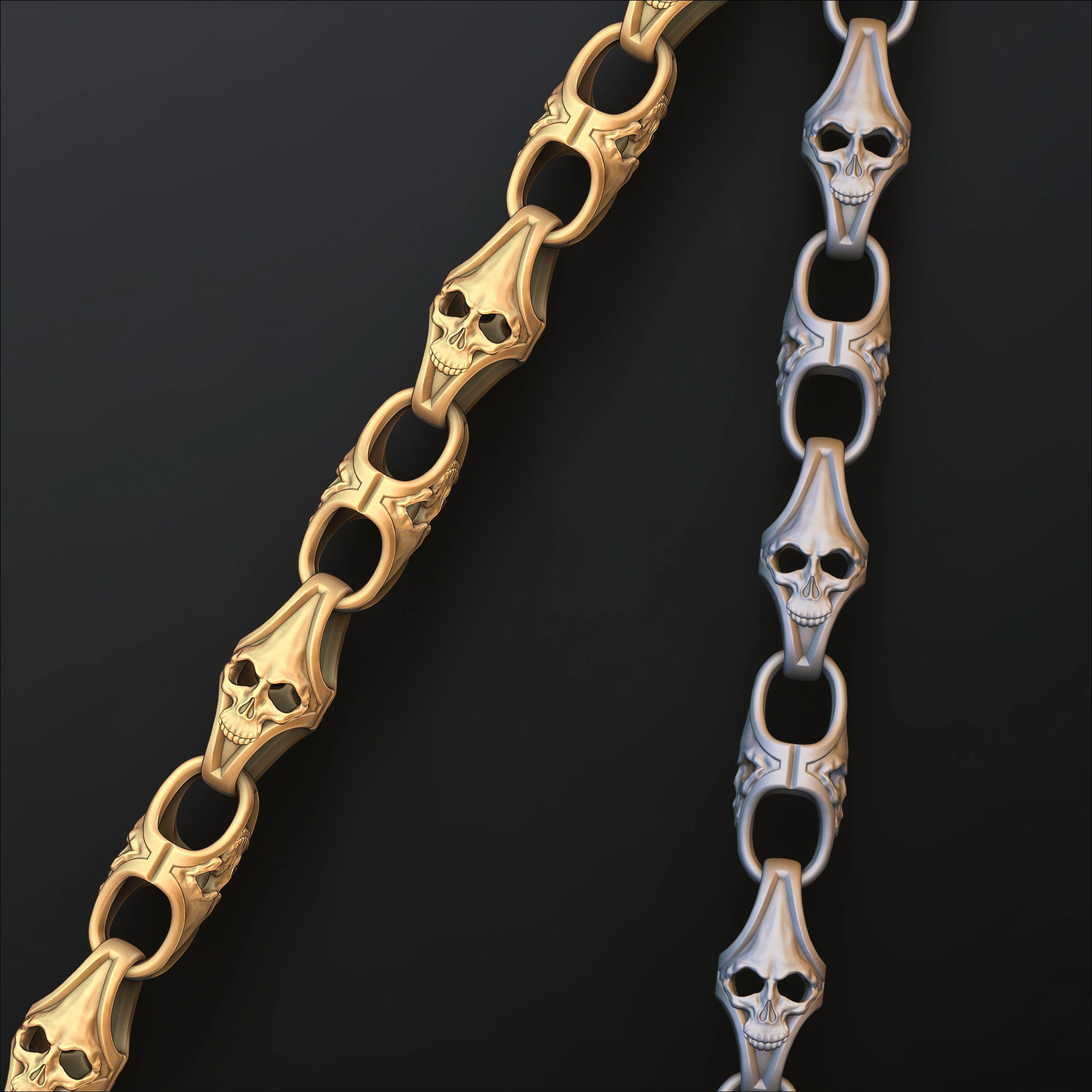 Skull Chain 3D print model 3D Print Model .c4d .max .obj .3ds .fbx .stl .blend 