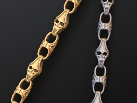 Skull Chain 3D print model 3D Print Model