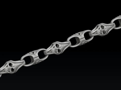 Skull Chain 3D print model 3D Print Model