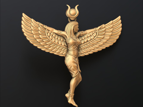 Isis Egyptian Goddess Pendant v2 3D print model 3D-Druckmodell