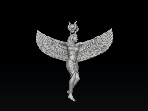 Isis Egyptian Goddess Pendant v2 3D print model 3Dプリントモデル