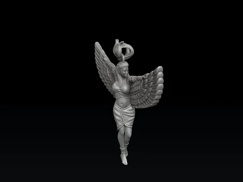 Isis Egyptian Goddess Pendant v2 3D print model 3D Print Model