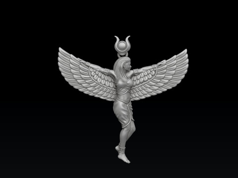 Isis Egyptian Goddess Pendant v2 3D print model 3Dプリントモデル