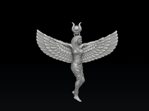 Isis Egyptian Goddess Pendant v2 3D print model 3D Print Model