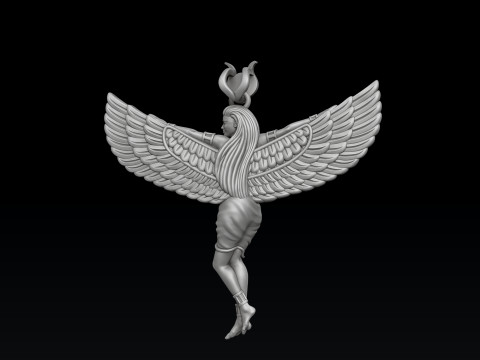 Isis Egyptian Goddess Pendant v2 3D print model 3Dプリントモデル
