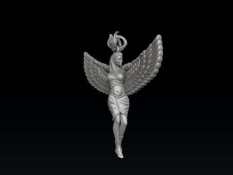 Isis Egyptian Goddess Pendant v2 3D print model 3Dプリントモデル