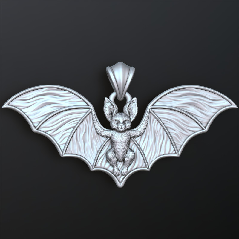Bat Pendant 3D print model Modelo de impresión 3D .c4d .max .obj .3ds .fbx .stl .blend