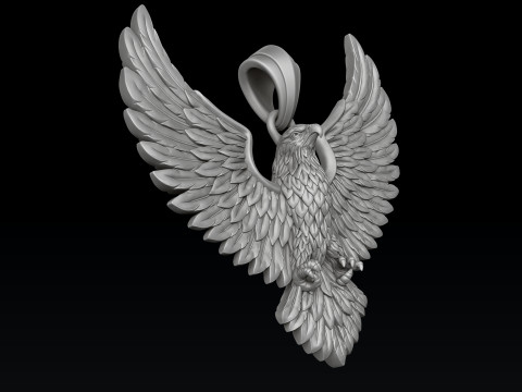 Eagle Pendant 3d v3 3D print model Modello di stampa 3D