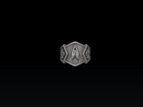 Praying Hands Ring 3D print model 3D Print Model