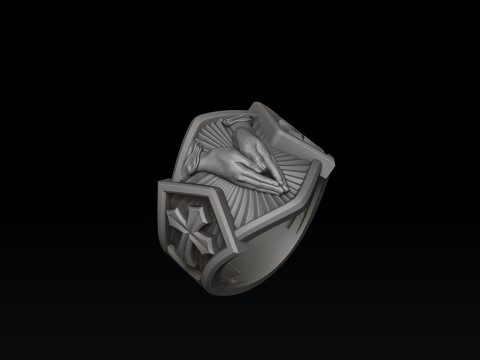Praying Hands Ring 3D print model 3D Print Model