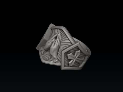 Praying Hands Ring 3D print model 3D Print Model