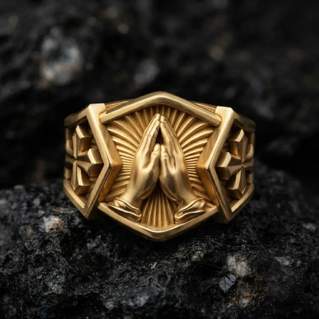 Praying Hands Ring 3D print model 3D Print Model .c4d .max .obj .3ds .fbx .stl .blend 