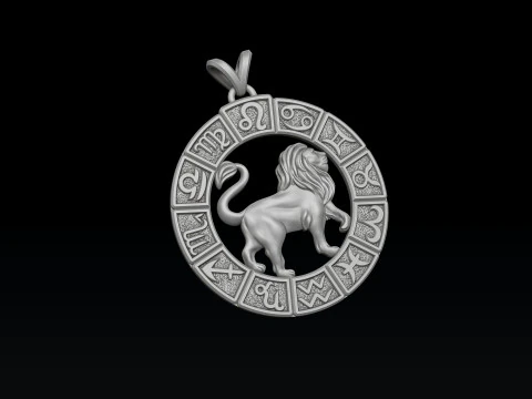 Oroscopo Leone Anello Pendente Collezione v2 Modello di stampa 3D