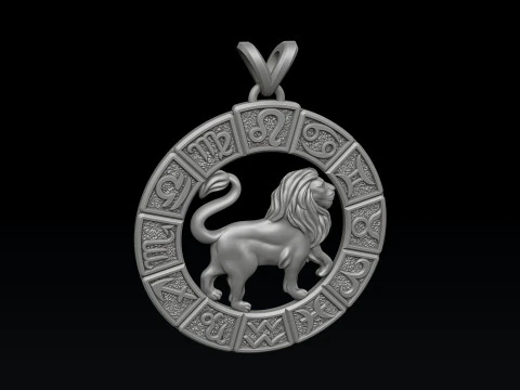 Oroscopo Leone Anello Pendente Collezione v2 Modello di stampa 3D