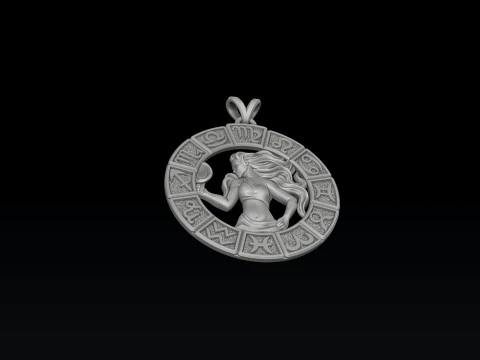 Horoscope Virgo Ring Pendant v2 Collection 3D Print Model