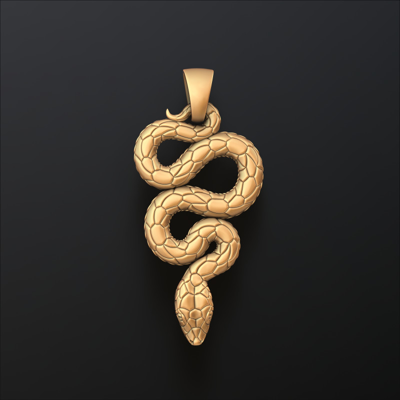 Snake Pendant v3 3D print model 3Dプリントモデル .c4d .max .obj .3ds .fbx .stl .blend 