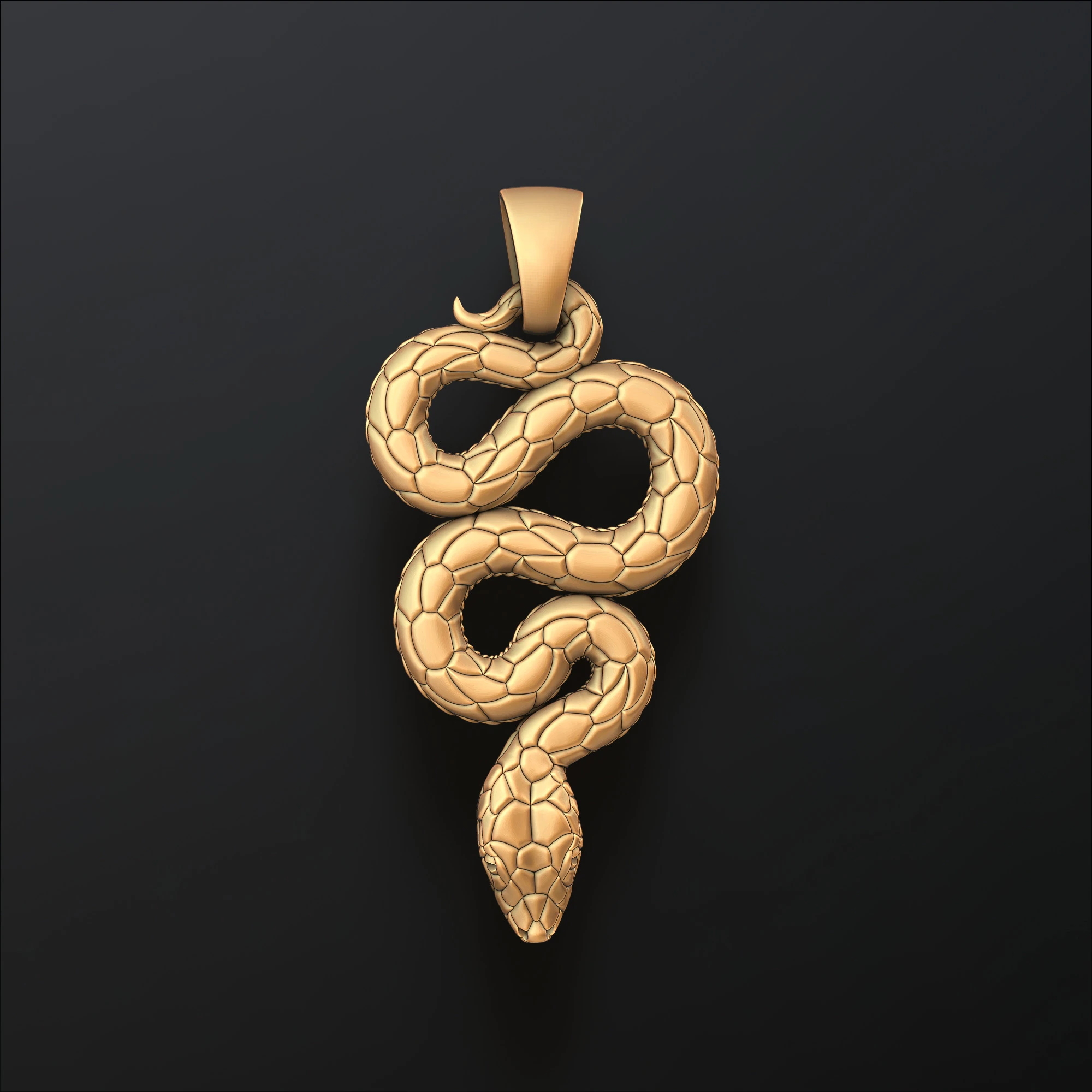 Snake Pendant v3 3D print model 3D Print Model .c4d .max .obj .3ds .fbx .stl .blend 