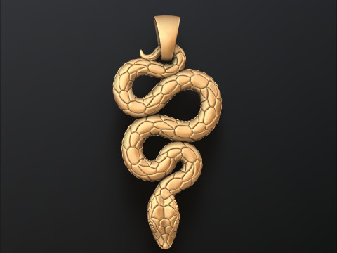 Snake Pendant v3 3D print model 3D Druckmodell