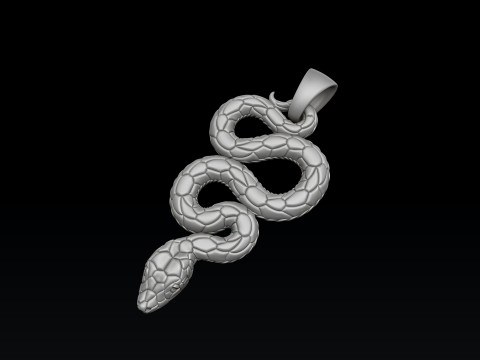 Snake Pendant v3 3D print model 3Dプリントモデル