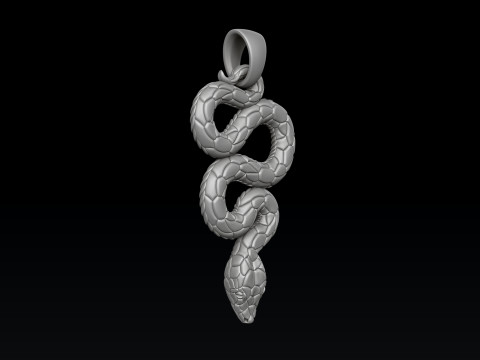 Snake Pendant v3 3D print model 3Dプリントモデル