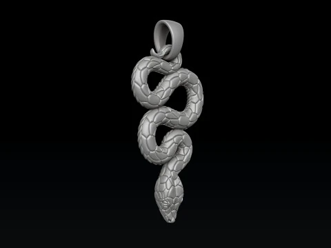 Snake Pendant v3 3D print model 3D Print Model