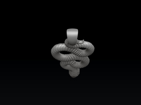 Snake Pendant v3 3D print model 3Dプリントモデル