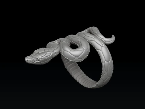 Snake Ring v3 3D print model 3D Print Model